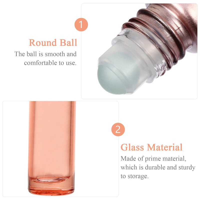 5ML 10ML Glass Roller Bottle/ Essential Oil Roller Ball Sub-bottle/Leak-proof Refillable Container Perfume Bottle