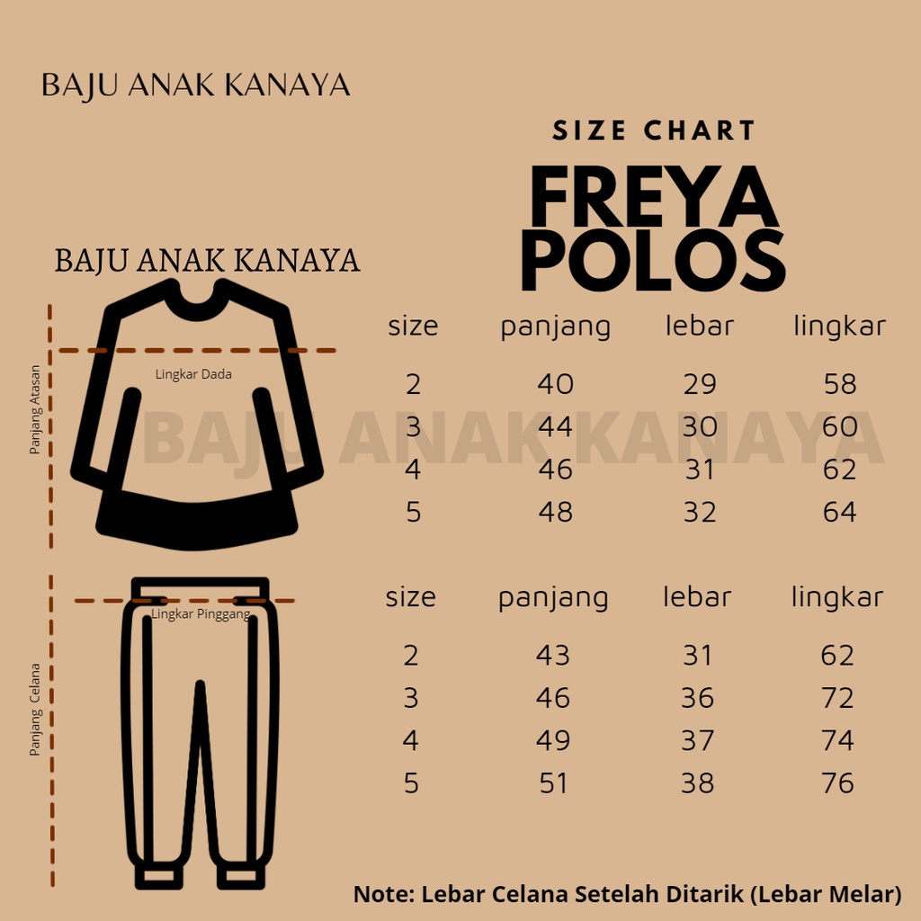 1-4TH SETELAN ANAK FREYA POLOS ONESET ANAK BY MYBEE