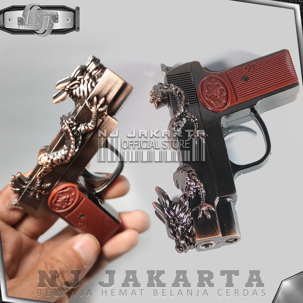 KOREK API PISTOL NAGA MANCIS LGHTER UNIK LASER LED DRAGON