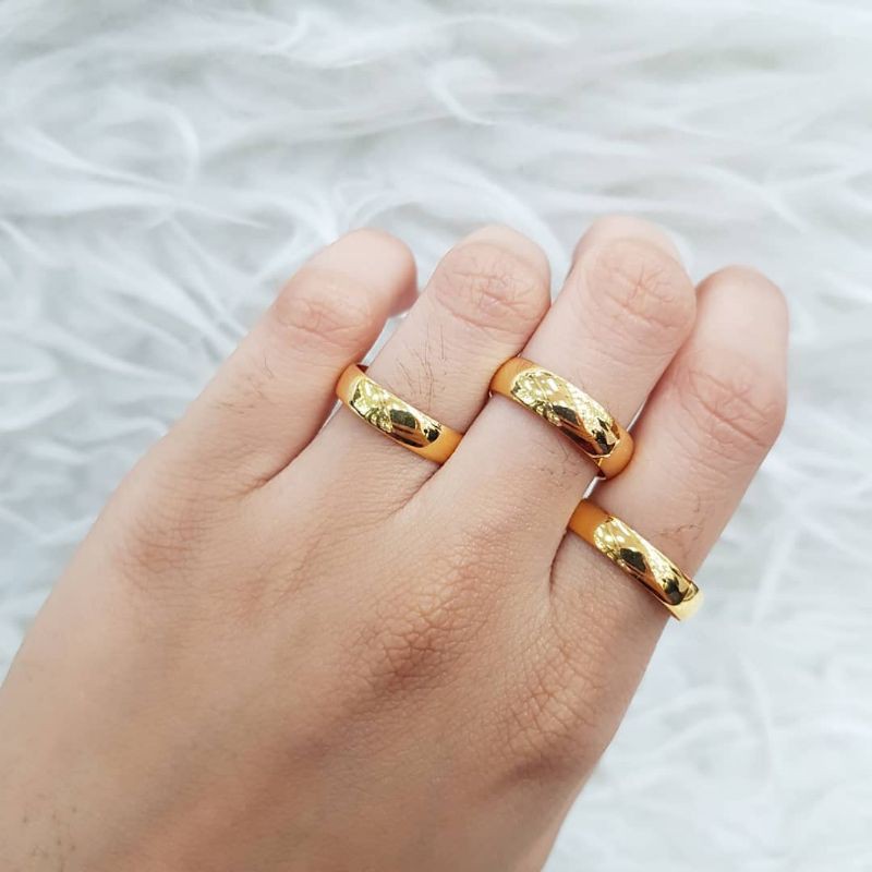 CINCIN WANITA MODEL EMAS ASLI CINCIN KAWIN LAPIS EMAS ANTI KARAT