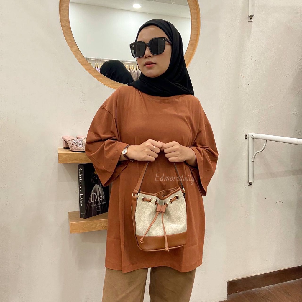 Floera Tshirt Oversize Premium (Kaos Polos Wanita Oversize) - Hijab Friendly