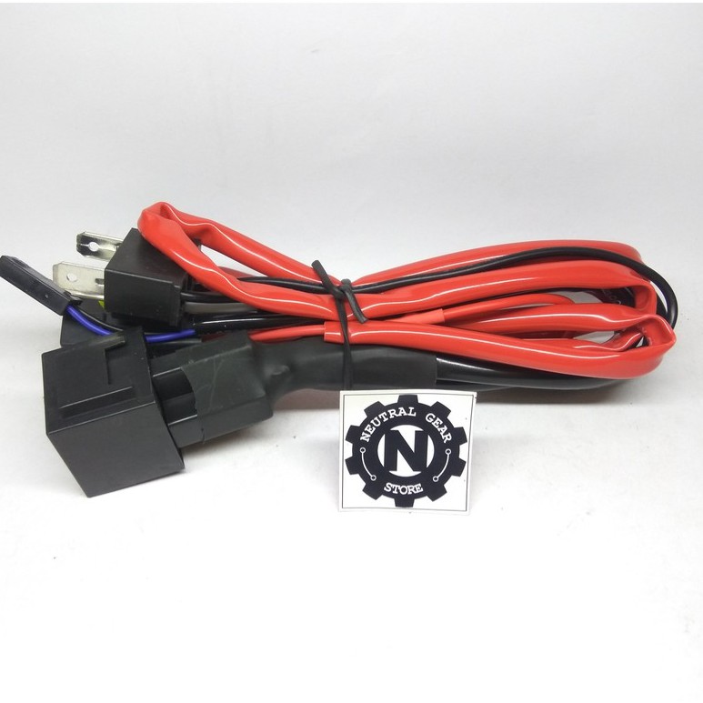 Kabel Set Relay HID Cabang 1 Motor Mobil Input H4 Projie Universal AES Vahid High Low Ballast Xenon