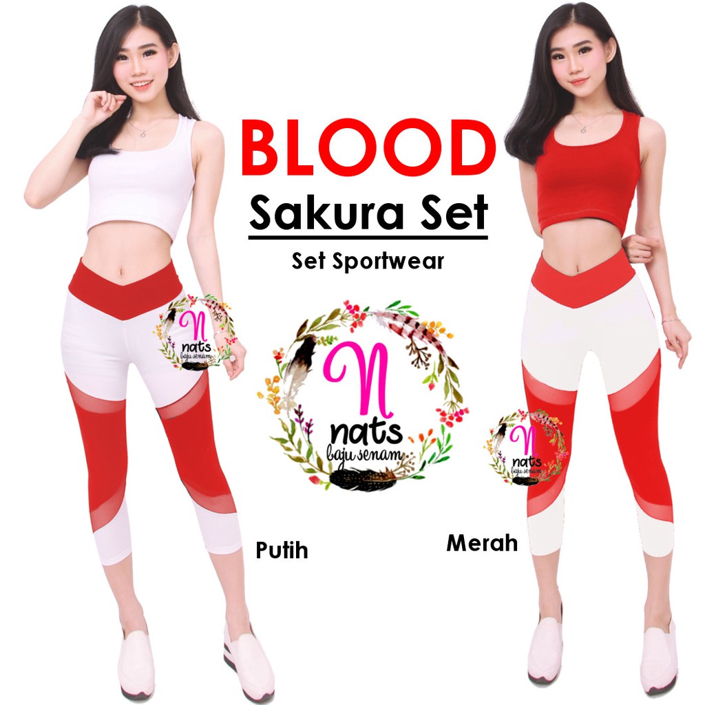 Setelan senam Blood Sakura kostum senam 17 agustus Setelan Setelan senam Blood Sakura kostum senam 17 agustus Setelan