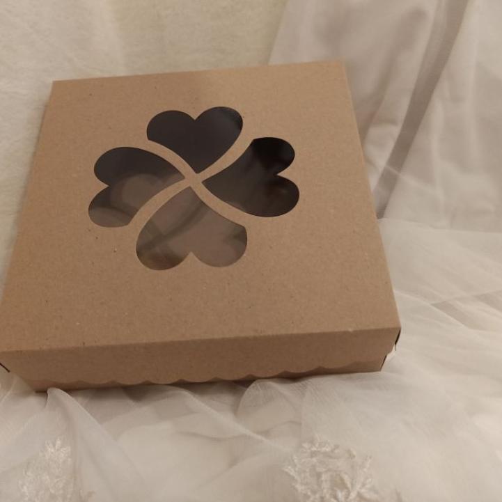 

DUS/ cake box 22x22x7 brown Kraft vintage retro grade food gak pasaran