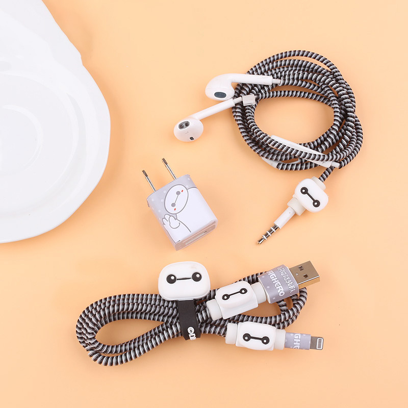 Pelindung Kabel Charger Earphone 3.5mm Motif Kartun Untuk iphone