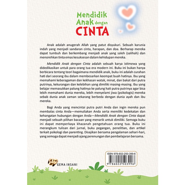 Buku Mendidik Anak Dengan Cinta - Gema Insani 100% Original