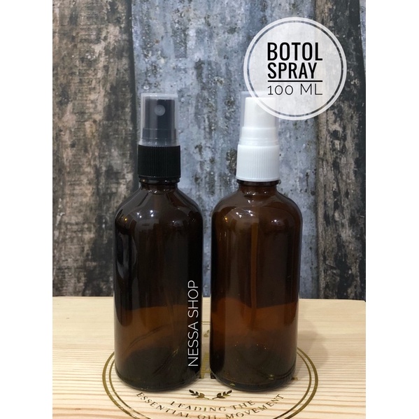 GROSIR!! Botol Spray Kaca Amber 100 ML