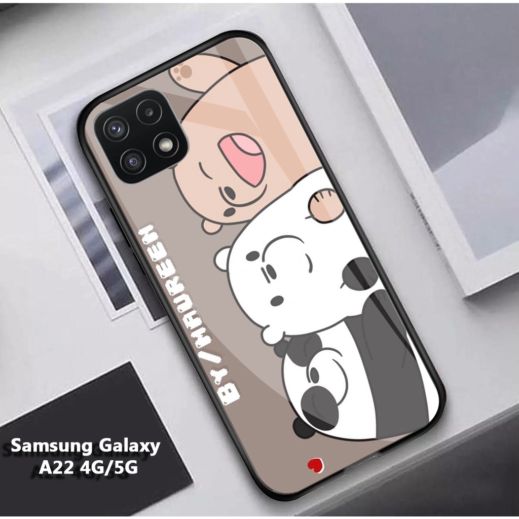 (SC18) Softcase Glass Kaca Samsung A22 4G - Kesing Hp - Softcase Glass Hp Samsung A22 4G - Softcase 