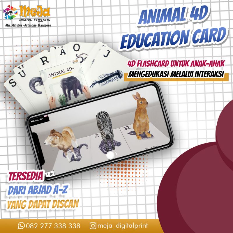 flashcard education 4D animal