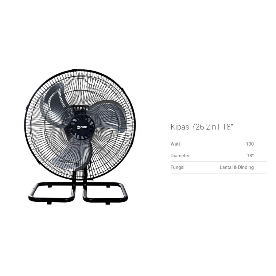 (PENGIRIMAN KHUSUS JNT/JNE/EKSPEDISI) Kipas Tornado GMC 18 Inch BM 726