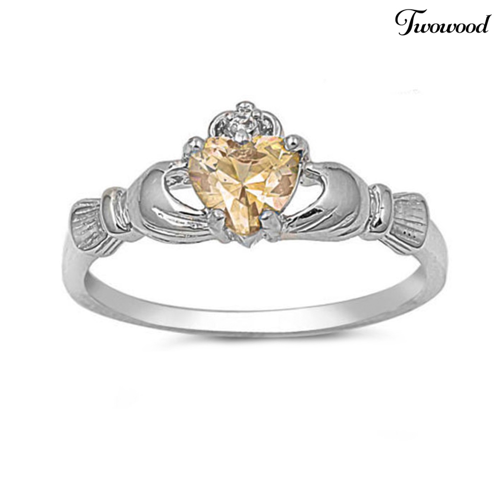 Cincin Bahan Tembaga Model Hollow Bentuk Hati Untuk Wanita