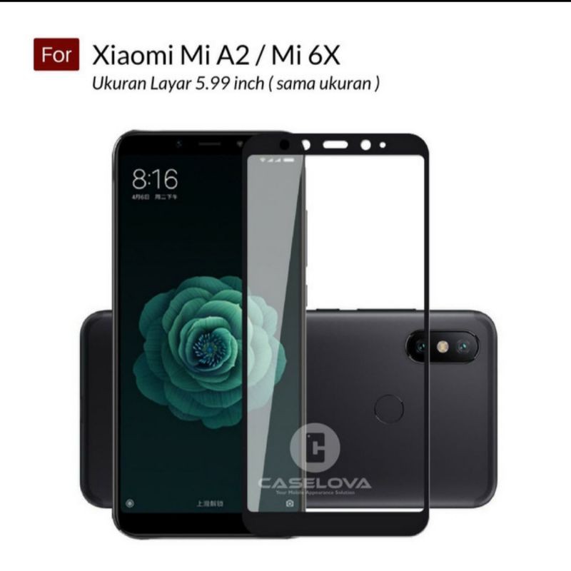 Xiaomi Mi A2 / Redmi 6X Tempered Glass Full Layar Anti Gores Kaca