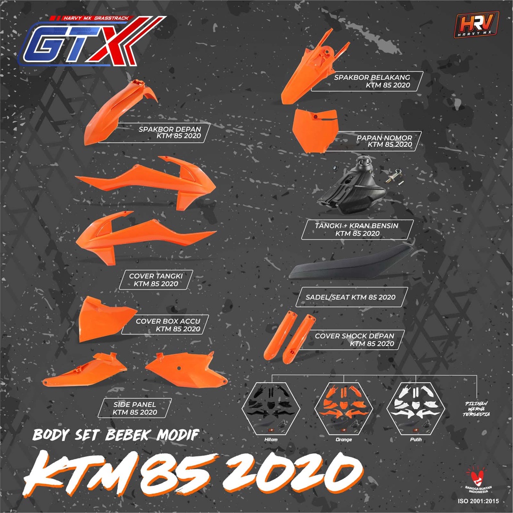 Body Set Trail Bodyset Cover Tangki Body Slebor Depan Belakang HRV KTM 250 2014/ 2017 KTM 85 2020 / KTM 85 SX 2020