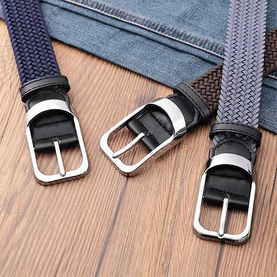 Sabuk pria karet anyam elastis,Classic Woven Stretch Belt BGS-PD050094