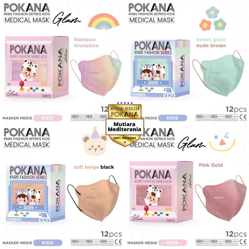 Pokana Masker KN95 Kids Glam Fashion Series