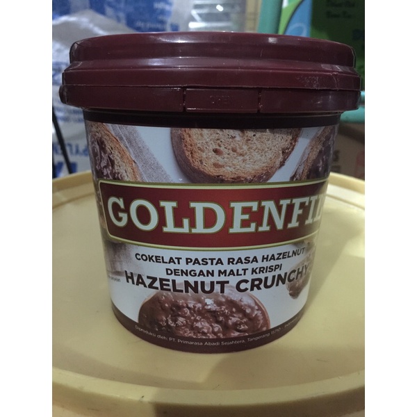 Goldenfil Hazelnut Crunchy 1kg Coklat Pasta rasa Hazelnut Dengan Malt Krispi