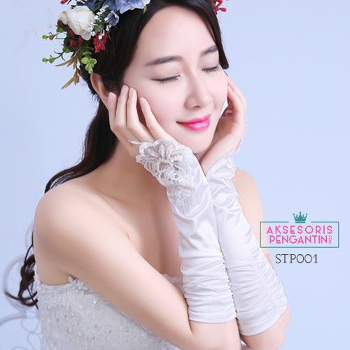 [PRODUK FAVORIT] SARUNG TANGAN FINGERLESS WEDDING GLOVES AKSESORIS PENGANTIN STP001