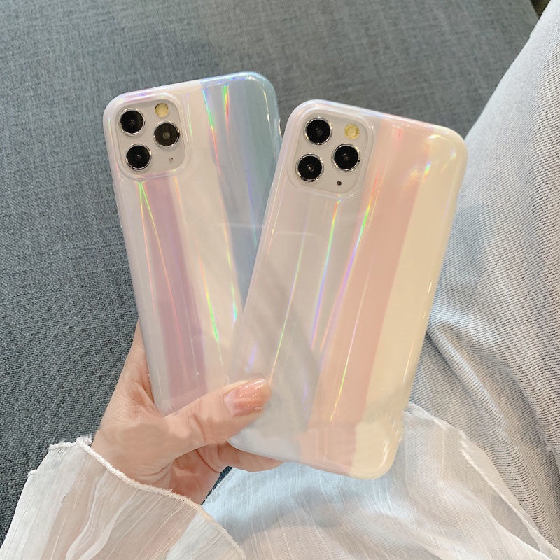 Soft Case Silikon Anti Jatuh Warna Pelangi Untuk Iphone 7 8 Plus X Xs Xr Xs Max 12 11 Pro 11 Pro Max