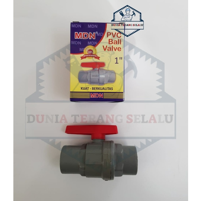 Ball Valve Pvc MDN 1&quot; gagang panjang polos - Bal Valf Plastik 1 in - Stop Kran Bola MDN 5003 1 inci - Pvc Ball Valve MDN