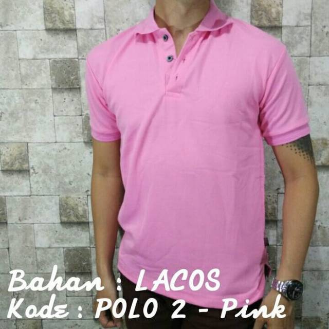 YB POLO SHIRT KAOS KERAH PINK MERAH MUDA POLOS BAJU PRIA COWOK KAUS CASUAL TANGAN LENGAN PENDEK