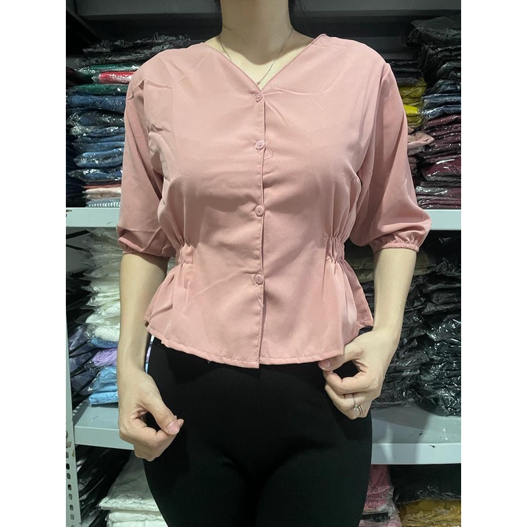 Basic id fashion Top blouse elle blouse korea wanita