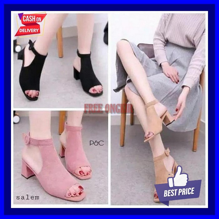 Heels Hills Heel Sepatu Hak Tinggi Hak Tahu Sandal Haihil Ibu2 Kondangan Pesta Murah Import Mewah Te