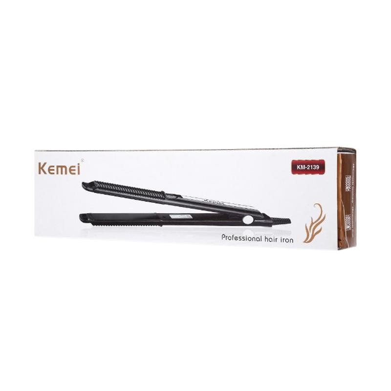 Catokan Kemei KM 2139 + GRATIS PENCIL ALIS 3 WARNA Catok Rambut Profesional 2 IN 1