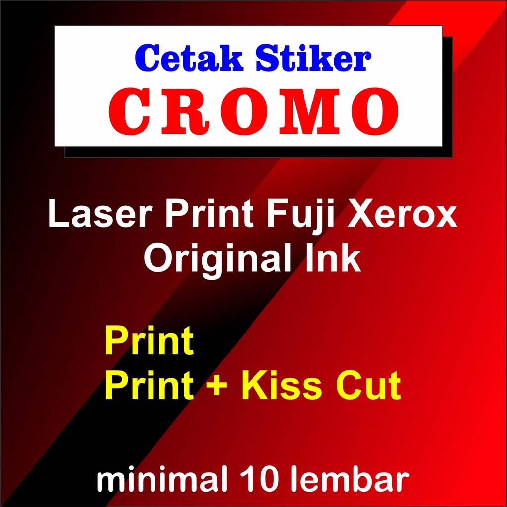 

Cetak Stiker Cromo untuk Label Stiker Kemasan Cup Box Snack Kerajinan Tag Foto dll (minimal 10 lembar)