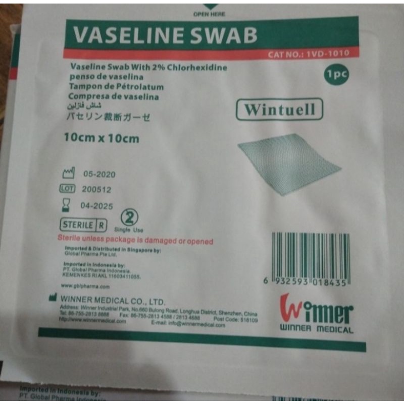 vaseline swab seperti lomatuell, sufratulle, daryatul, bactigras