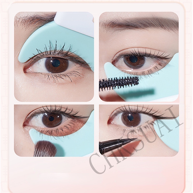 4 In 1 Eyeliner / Maskara / Eyeliner Reusable Multifungsi Bahan Silikon Untuk Pemula
