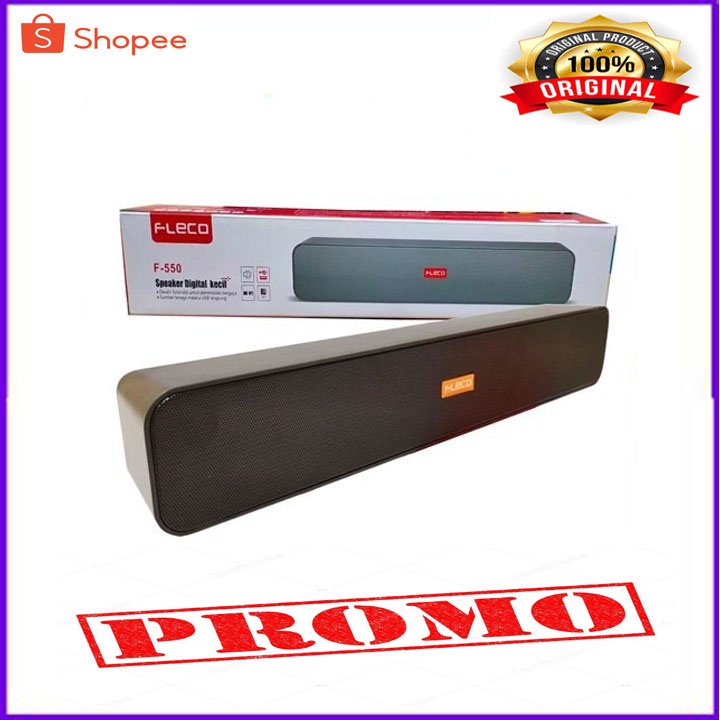 PROMO Soundbar Fleco F-550 USB /Speaker Aktif Laptop Komputer HP Super Bass