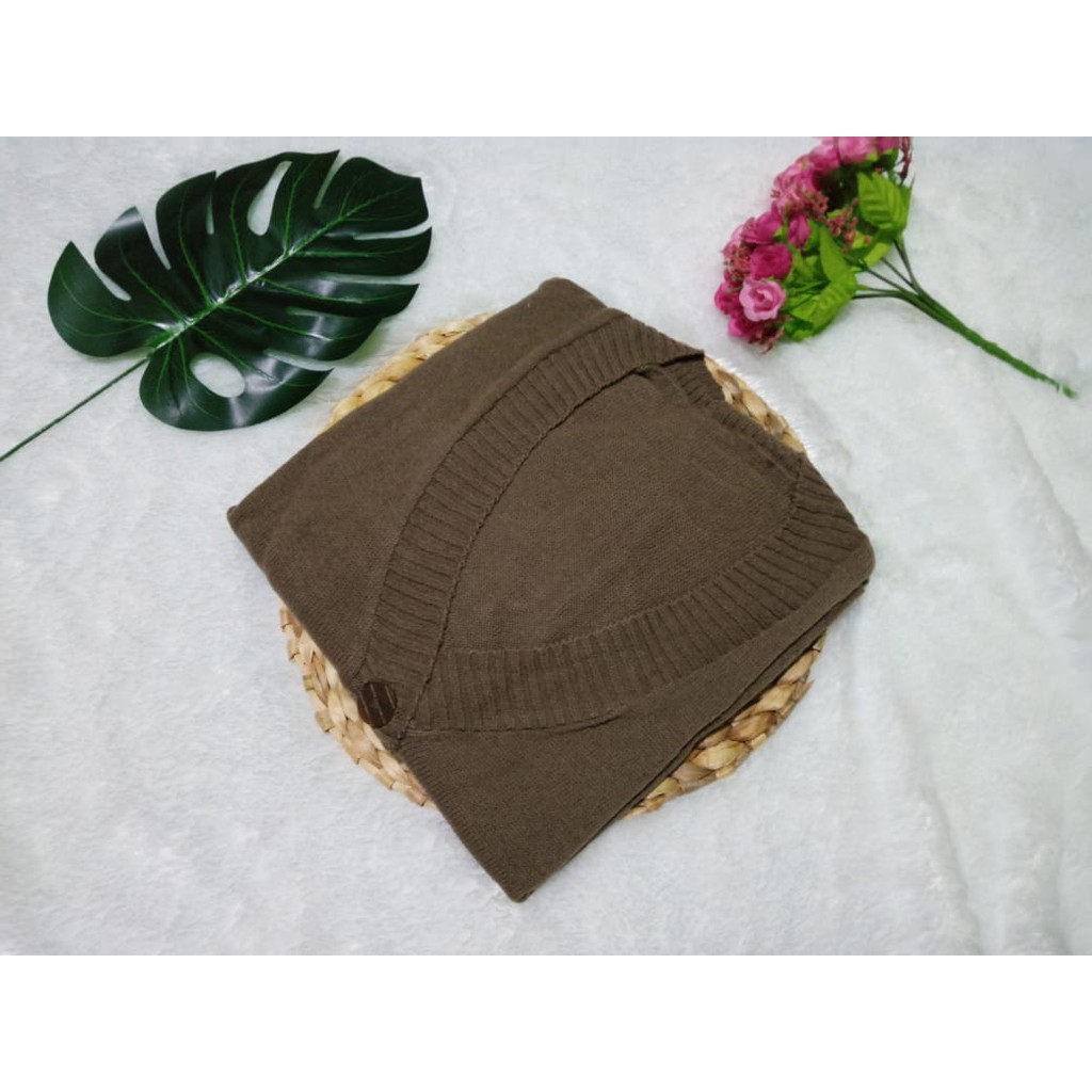 CARDIGAN RAJUT WANITA/CARDIGAN CROP/CROP CARDY/KARDIGAN RAJUT TERBARU/SHELY BUTTON-BRONZE