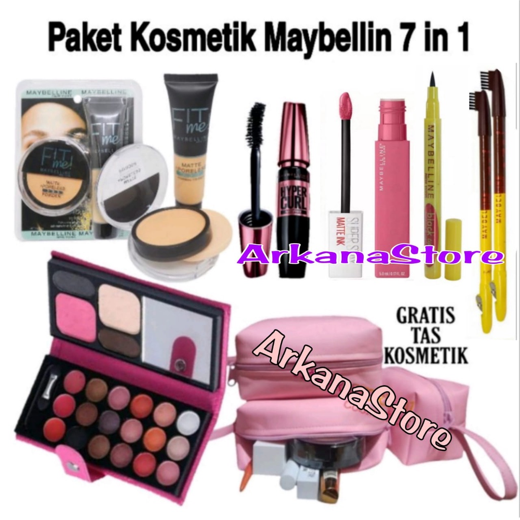 Paket Kosmetik Maybelline Super Lengkap 17 In 1 / Paket Kecantikan / Paket MakeUp Komplit Hemat Murah