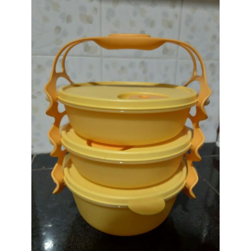Tupperware Carry all bowl rantang 3 set kuning
