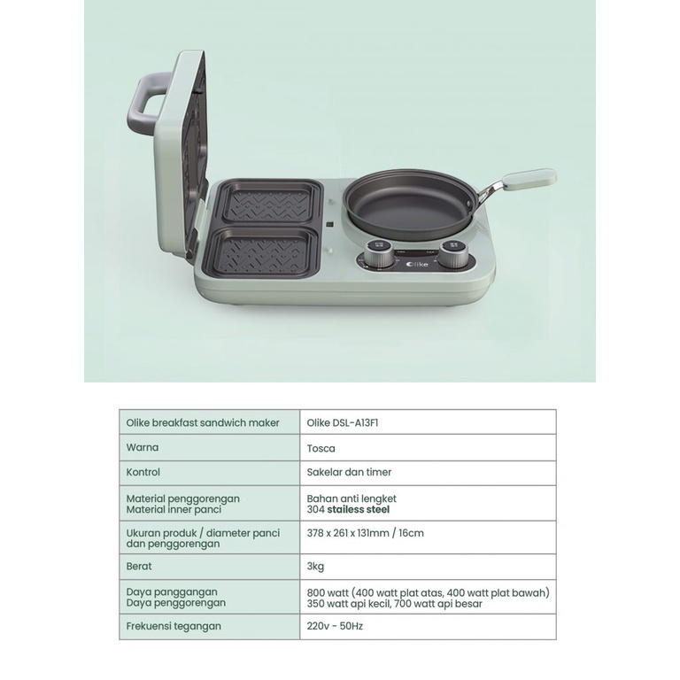 Olike Breakfast Sandwich Maker DSL-A13F1