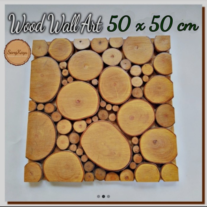 Wood Wall Art 50 x 50 Cm hiasan dinding kayu home decoration poster