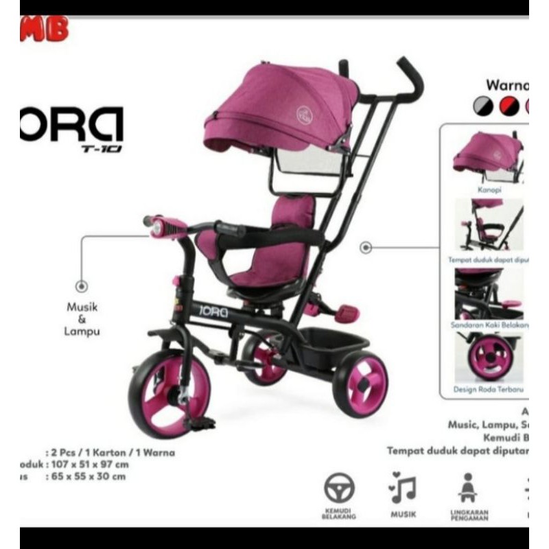 Sepeda anak roda tiga PMB IORA T 10