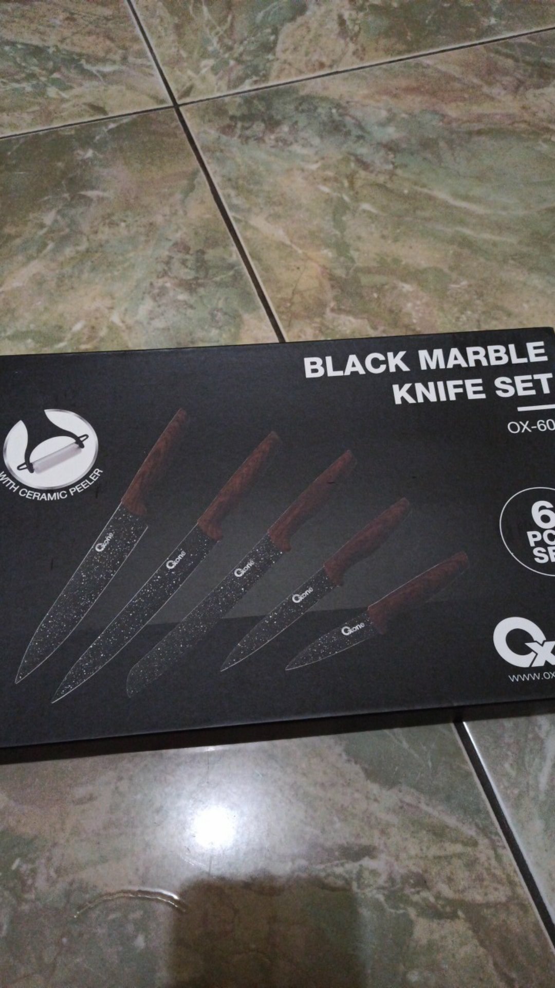 Pisau Set / Knife Set Oxone Black Marble / Marmer Hitam Ox 605 / Ox605 / Ox-605 (original100%)