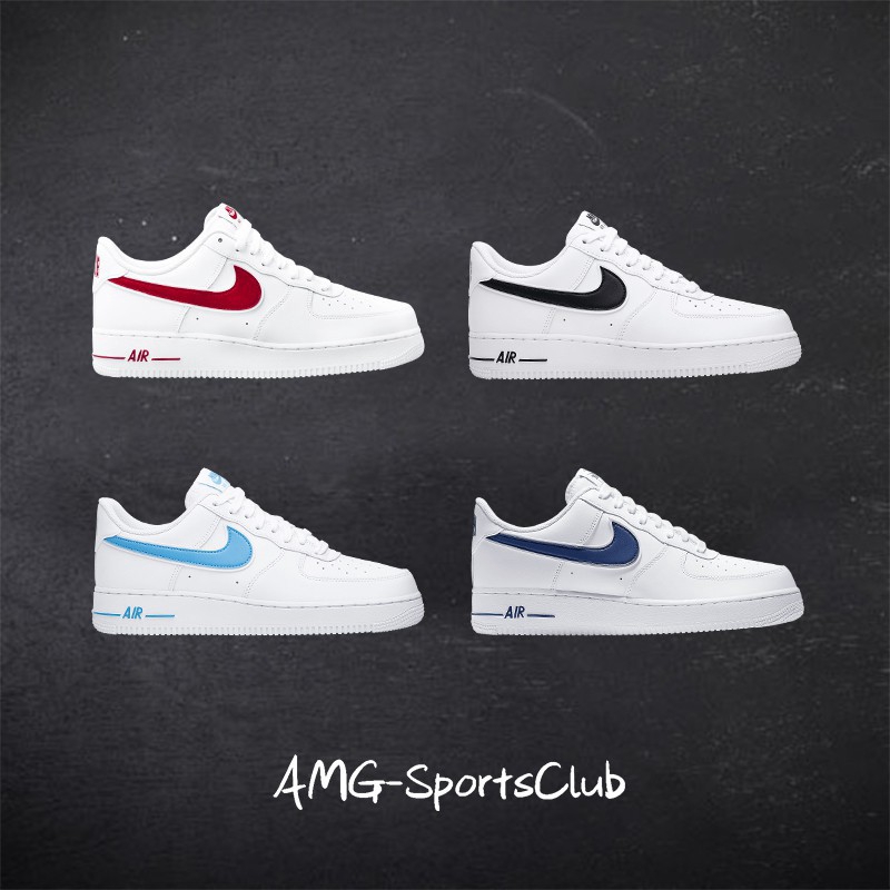 white and red low top air force ones