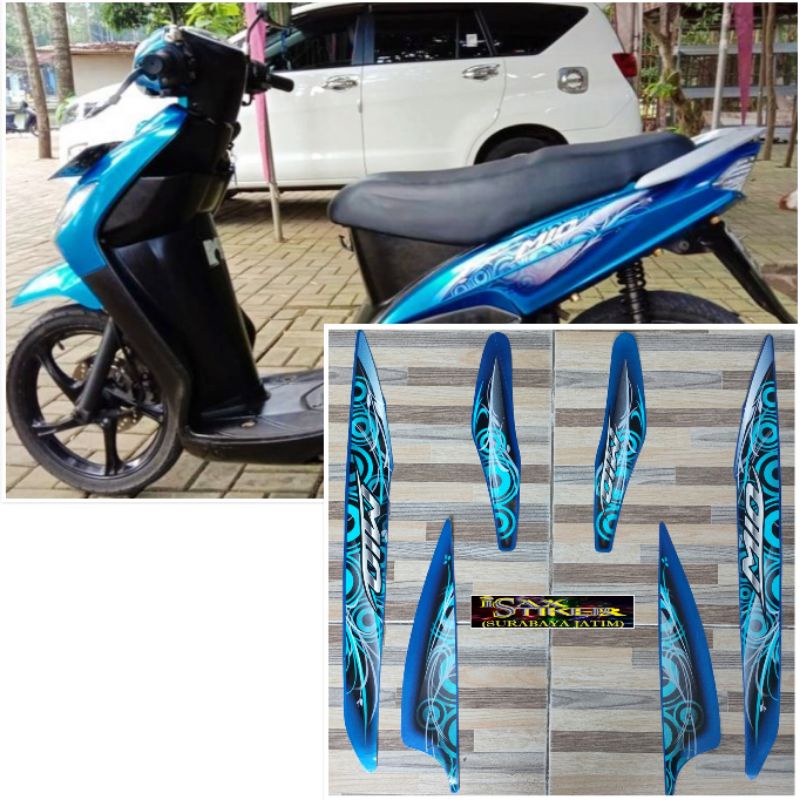 striping original Mio Sporty biru tahun 2011 2012