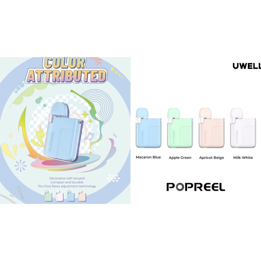 VAPOOR UWELL POPREEL PK1 PODS KIT 520MAH / PK 1 POOD KIT