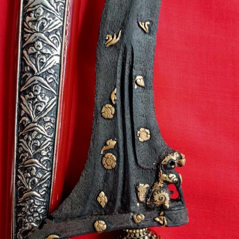 Keris Singo Barong Kinatah Emas Tus Luk 5 Sedayu Sepuh Tua