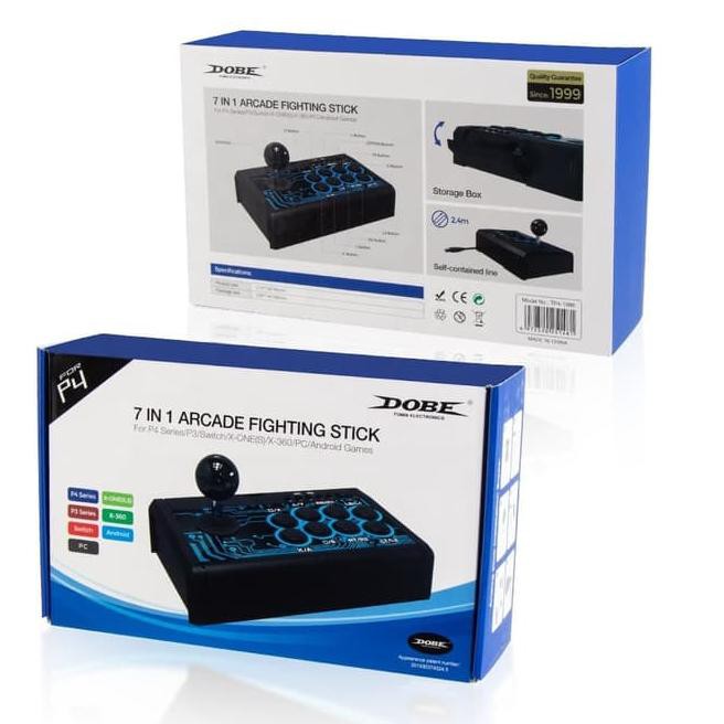 ✢FG Dobe Arcade Fighting Stick Gamepad 7 in 1 TP (Black Blue) ✢ (Seller)