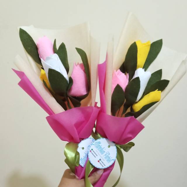 D Buket Bunga Tulip Flanel Ukuran Small Shopee Indonesia