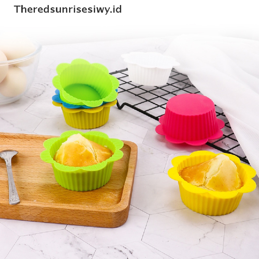 # Alat Rumah Tangga # 1pc Cetakan Kue Muffin Bentuk Bunga Matahari Bahan Silikon