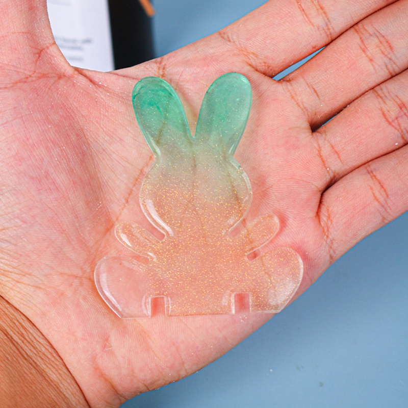 Cetakan Sabun Resin Bentuk Kelinci Paskah 3d Bahan Silikon Anti Lengket