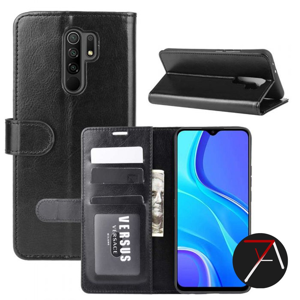 Xiaomi Redmi 9 Redmi9 Flip Wallet Dompet Kulit Leather Cover Case Casing Card Kartu