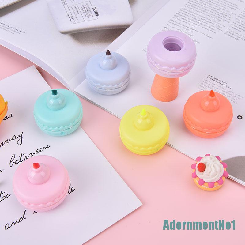 (AdornmentNo1) 6pcs / Set Spidol Highlighter Warna Macaron Fluorescent Untuk Gambar / Dekorasi Kue