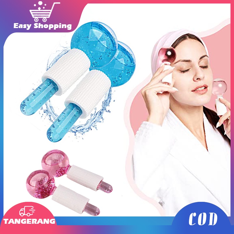 2PCS Ice Globes Roller Facial Massage Bola Alat Pijat Wajah untuk Kemerahan Menenangkan Kerutan