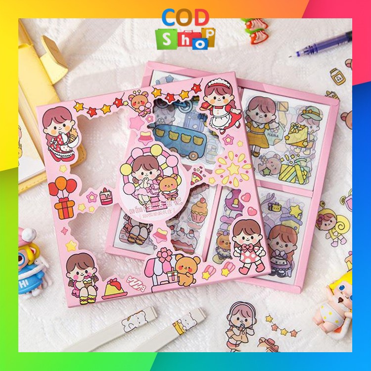 

COD - 5576 Sticker Motif Kartun Korea Lucu Anti Air / 100 Lembar Stiker DIY Motif Momo Kartun Korea / Stiker Set 100 lembar